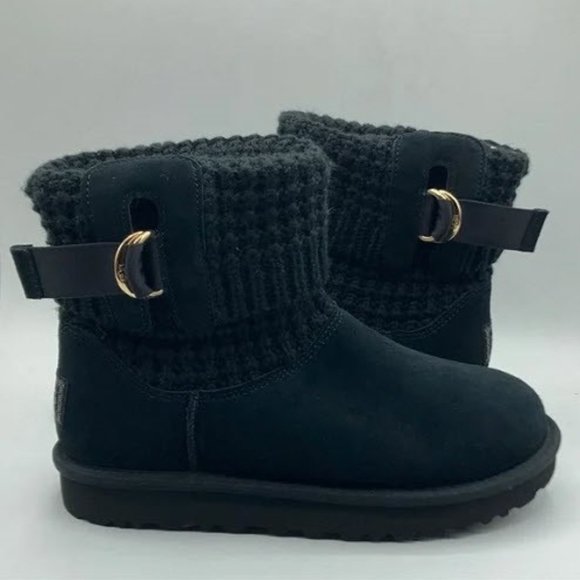 UGG™ Women's Classic Solene Mini Black Boots, US Size 9 - Picture 1 of 5
